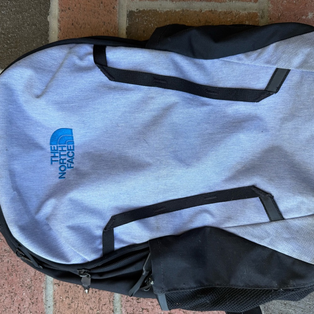 The North Face Blue and Black Backpack